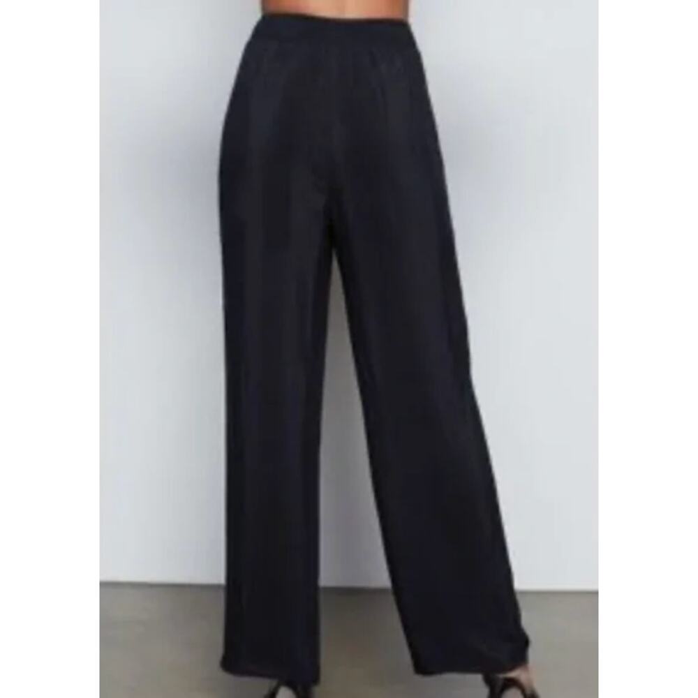 Good American High Rise Wide Leg Sheer Black Pants
